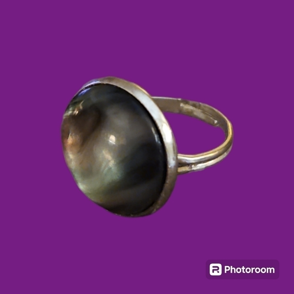 3/$30 Abalone Shell Cabochon Adjustable Ring